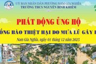 TRƯỜNG THCS NGUYỄN BỈNH KHIÊM PHÁT ĐỘNG ỦNG HỘ ĐỒNG BÀO BỊ THIỆT HẠI DO MƯA LŨ.